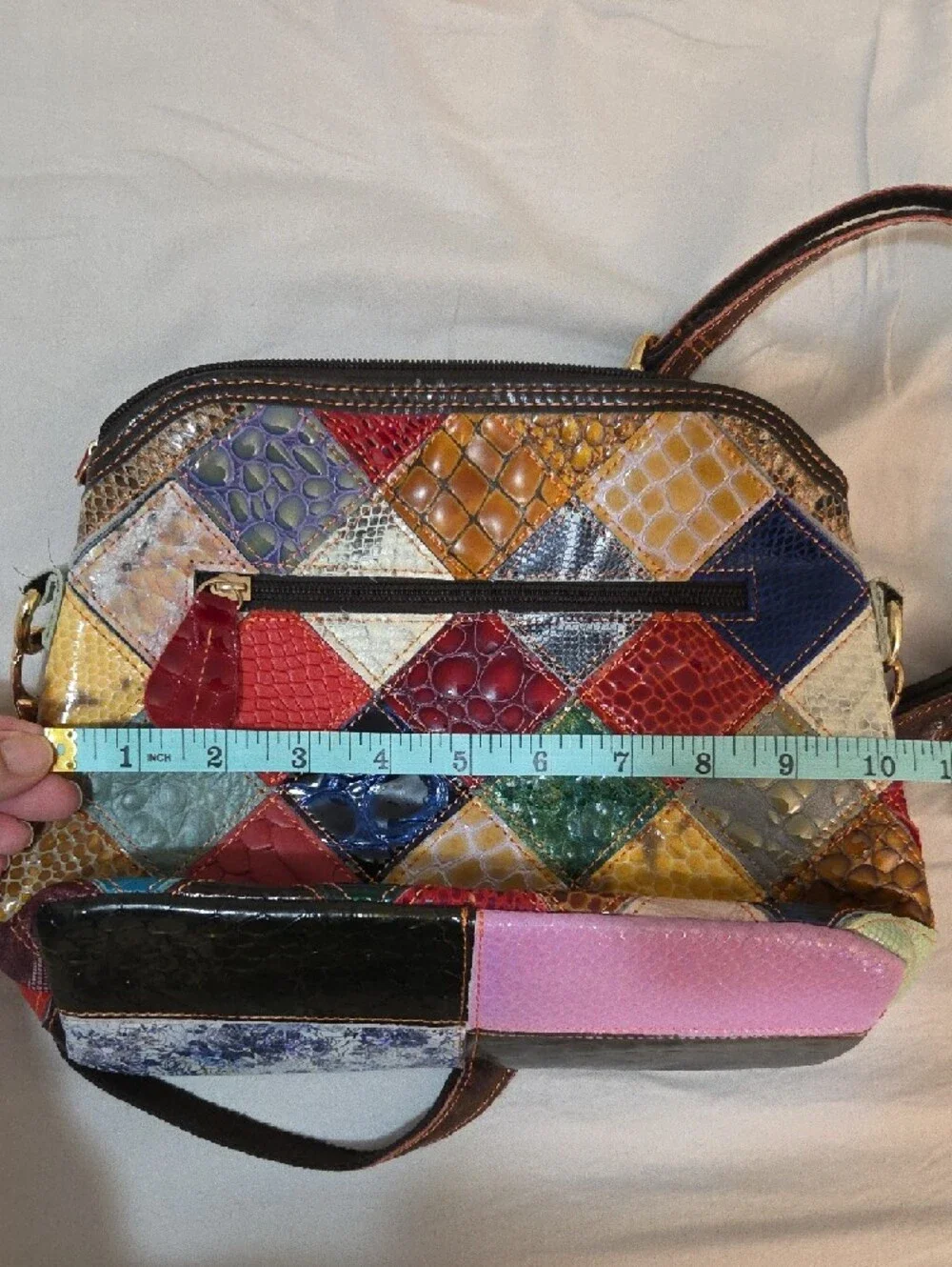 Multicolor Floral Patchwork Crossbody Bag Manmade Material NWOT